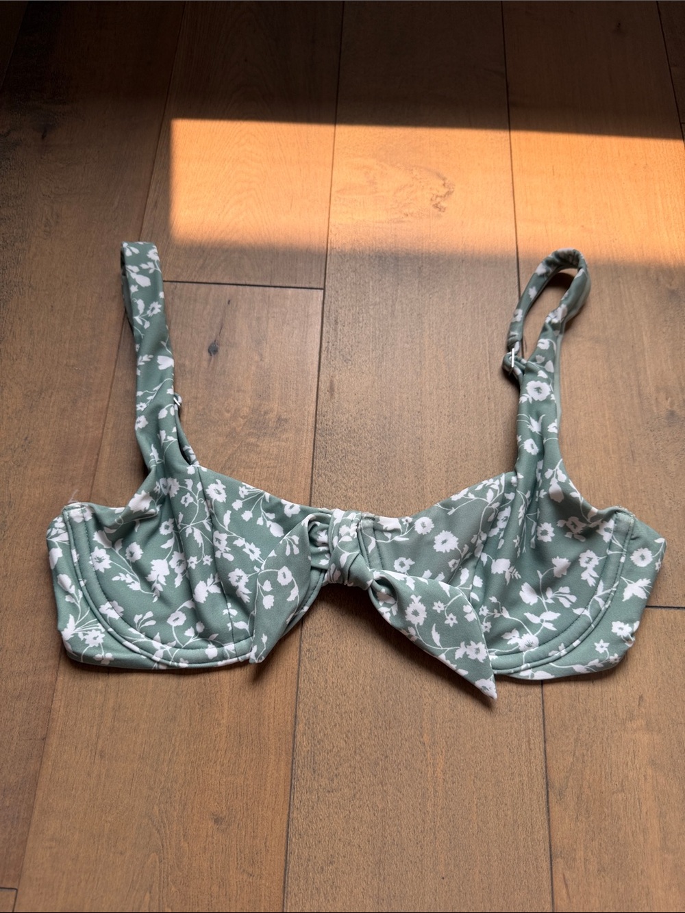 Abercrombie & Fitch Sage Green Floral Underwire Bikini Top
